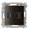 Gniazdo HDMI 1.4 + USB 3.0 Brąz mat Simon 54 - DGHDUSB3.01/46