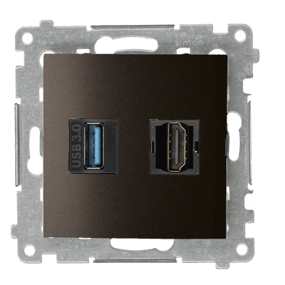 Gniazdo HDMI 1.4 + USB 3.0 Brąz mat Simon 54 - DGHDUSB3.01/46