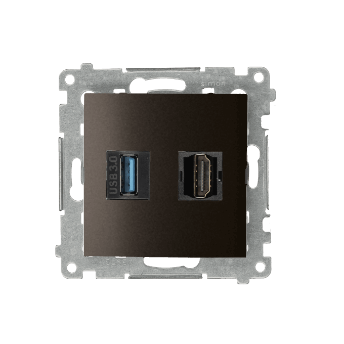 Gniazdo HDMI 1.4 + USB 3.0 Brąz mat Simon 54 - DGHDUSB3.01/46
