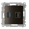 Gniazdo HDMI 1.4 + USB 3.0 Brąz mat Simon 54 - DGHDUSB3.01/46