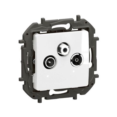 Gniazdo antenowe R-TV-SAT przelotowe Biały Legrand Nowe Niloe - NP4105WH