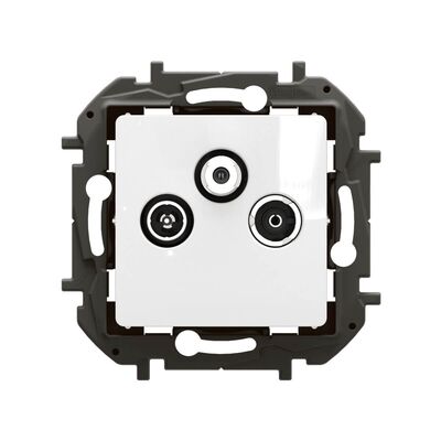 Gniazdo antenowe R-TV-SAT przelotowe Biały Legrand Nowe Niloe - NP4105WH