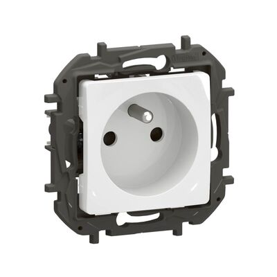 Gniazdo pojedyncze z uziemieniem i przesłonami (szybkozłącza) Biały Legrand Nowe Niloe - NP3100WH