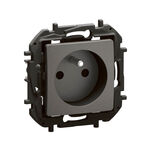 Gniazdo pojedyncze z uziemieniem (zaciski śrubowe) Stalowy Legrand Nowe Niloe - NP3101MG