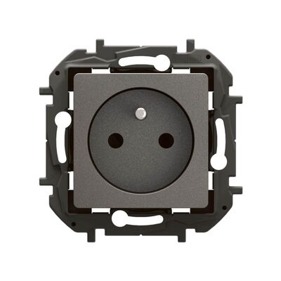 Gniazdo pojedyncze z uziemieniem (zaciski śrubowe) Stalowy Legrand Nowe Niloe - NP3101MG