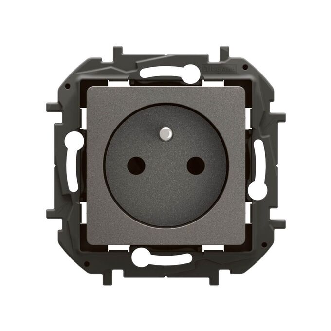 Gniazdo pojedyncze z uziemieniem (zaciski śrubowe) Stalowy Legrand Nowe Niloe - NP3101MG