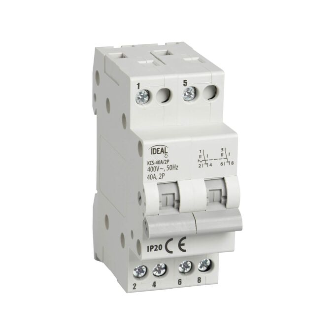 Przełącznik instalacyjny I-0-II 40A 2P KCS-40A/2P IDEAL by Kanlux - 23256