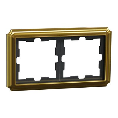 Ramka podwójna 24k Złoto Merten D-Antique metal - MEG4020-4741