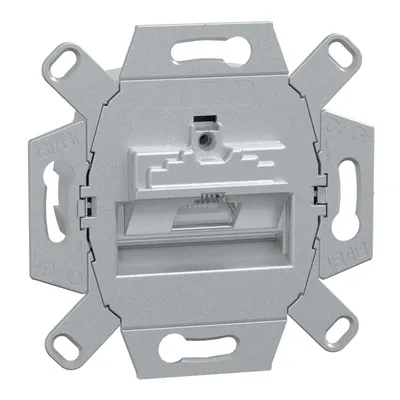 Wkład złącza UAE RJ45 kat.6A z zaciskami śrubowymi Merten Schneider Electric, widok od tyłu.