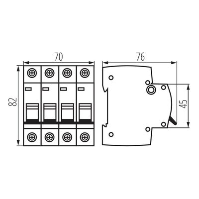Wyłącznik nadprądowy 4P B 6A 6kA KMB6-B6/4 IDEAL by Kanlux - 32592
