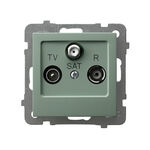 Gniazdo antenowe RTV-SAT końcowe Zielony mat - GPA-GS/m/84 As