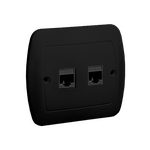 Gniazdo komputerowe podwójne RJ45 kat. 5e Czarny mat Simon Akord - AF52/49