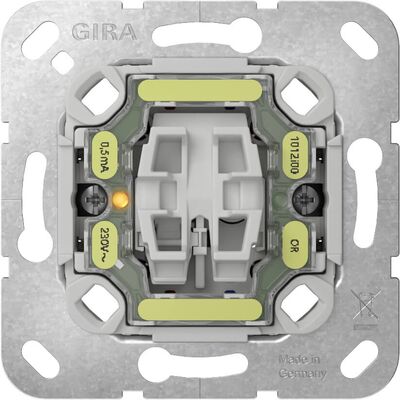 Łącznik dwubiegunowy z podświetleniem (mechanizm samopowrotny) Gira System 55 - 312200