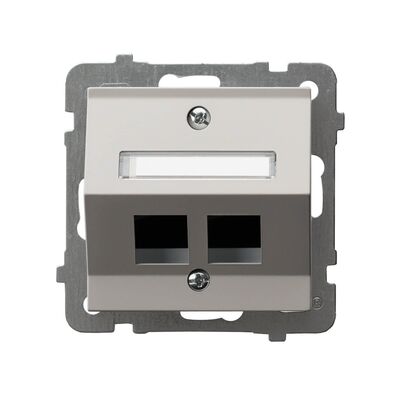 Obudowa gniazda podwójnego Keystone, skośna Kaszmir - GPK-2GS/p/82 As