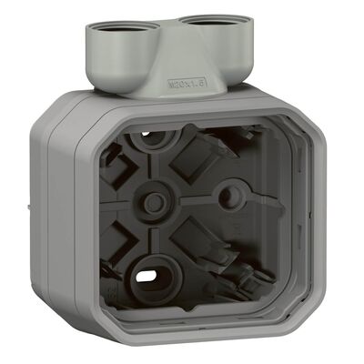 Puszka natynkowa pojedyncza z przepustem kablowym ISO20 Szary Legrand Nowe Plexo IP55 - 069846L