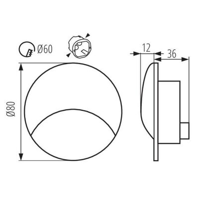 Oprawa schodowa LED EXIN LED O W-NW b.neutralna 230V IP-65 Biały Kanlux - 39132