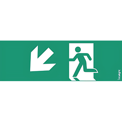 Piktogram SCHODY / WYJŚCIE W LEWO W DÓŁ do ORION - OR4 (logo) Intelight - 85003