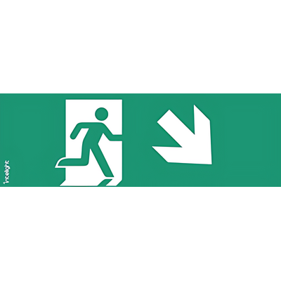 Piktogram SCHODY / WYJŚCIE W PRAWO W DÓŁ do ORION - OR1 (logo) Intelight - 85000