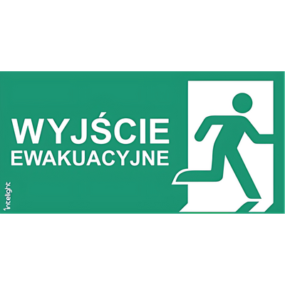 Piktogram WYJŚCIE EWAKUACYJNE NAPIS PRAWO do DIRECTO S/VELLA - VD9 (logo) Intelight - 85209