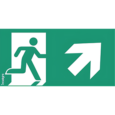 Piktogram WYJŚCIE W PRAWO W GÓRĘ do Oximia, Suprema, Orion DS, Kasjopeja - E6 (logo) Intelight - 85106