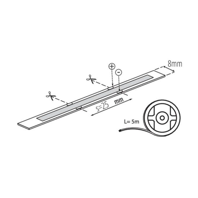 Taśma LED LCOB 3W/M 12 IP00-NW 5m 4000K b.neutralna 12V DC Kanlux - 39161