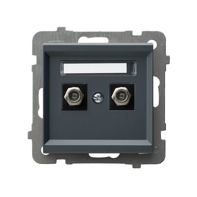 Gniazdo antenowe typu F podwójne Szary grafit - GPA-2RF/m/73 Sonata