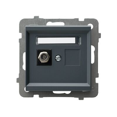 Gniazdo antenowe typu F pojedyncze Szary grafit - GPA-1RF/m/73 Sonata