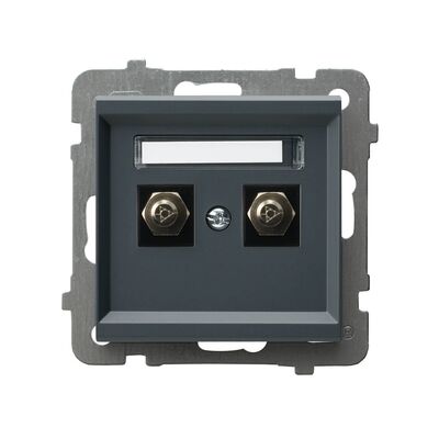 Gniazdo ekwipotencjalne podwójne Szary grafit - GPE-2R/m/73 Sonata