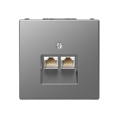 Gniazdo komputerowe podwójne RJ45 kat.5e UTP Stalowy Merten System D