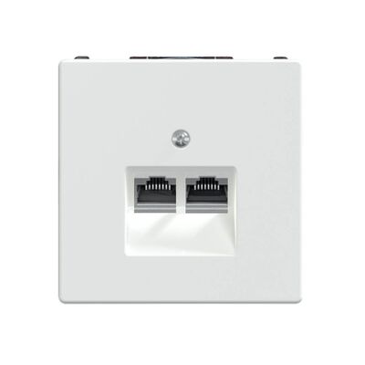 Gniazdo komputerowe podwójne RJ45 kat.6A STP ekranowane Biały lotos Merten System D