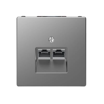 Gniazdo komputerowe podwójne RJ45 kat.6A STP ekranowane Stalowy Merten System D
