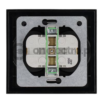 Gniazdo podwójne z uziemieniem kompletne Szary grafit - GP-2RZ/73 Sonata