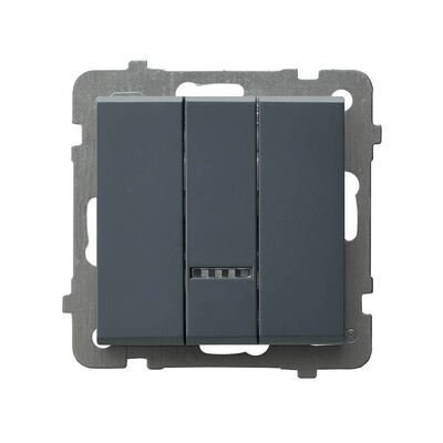 Łącznik potrójny z podświetleniem Szary grafit - ŁP-13RS/m/73 Sonata