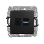Ładowarka USB A+C podwójna 30W Czarny mat Karlik MINI - 12MCUSBBO-10