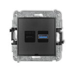 Ładowarka USB A+C podwójna 30W Grafitowy Karlik MINI - 11MCUSBBO-10