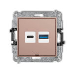 Ładowarka USB A+C podwójna 30W Łososiowy Karlik MINI - 62MCUSBBO-10