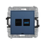 Ładowarka USB A+C podwójna 30W Navy blue Karlik MINI - 64MCUSBBO-10