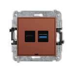 Ładowarka USB A+C podwójna 30W Terakota Karlik MINI - 63MCUSBBO-10