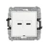 Ładowarka podwójna USB typu C+C 30W Biały połysk Karlik MINI - MCUSBBO-9