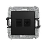Ładowarka USB C+C podwójna 30W Czarny mat Karlik MINI - 12MCUSBBO-9