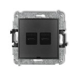 Ładowarka USB C+C podwójna 30W Grafitowy Karlik MINI - 11MCUSBBO-9