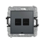 Ładowarka USB C+C podwójna 30W Grafitowy mat Karlik MINI - 28MCUSBBO-9