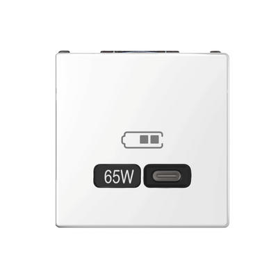 Ładowarka USB typu C 65W Power Delivery 3.0 Biały lotos Merten System D