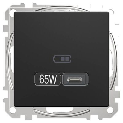 Ładowarka USB typu C 65W Power Delivery 3.0 Czarny matowy Merten M-Pure Ocean