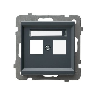 Obudowa gniazda podwójnego Keystone, prosta Szary grafit - GPK-2R/p/73 Sonata
