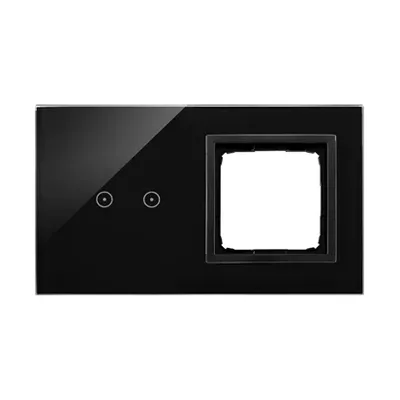 Panel dotykowy Simon 54 Touch DSTR220/75 w kolorze wulkanicznej lawy, z dwoma polami dotykowymi i otworem na osprzęt.