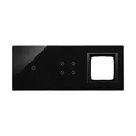 Panel dotykowy Simon 54 Touch DSTR3140/75 w kolorze wulkanicznej lawy, z jednym polem dotykowym, czterema polami dotykowymi i otworem na osprzęt.