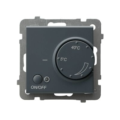 Regulator temperatury z czujnikiem napowietrznym Szary grafit - RTP-1RN/m/73 Sonata