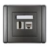 Gniazdo HDMI 2.0 + RJ45, kat.5e Grafitowy Karlik FLEXI - 11FGHK-45e