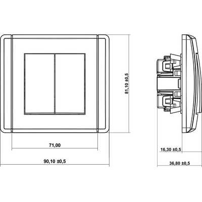 Łącznik jednobiegunowy ze schodowym (osobne zasilanie) Beżowy - 1FWP-10.2 Karlik Flexi